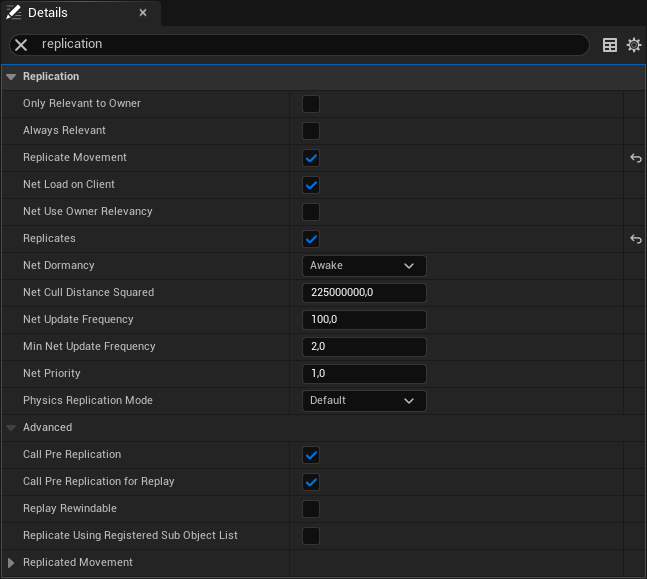 Grabbable small cube replication details panel