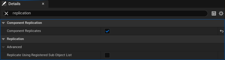 Static mesh gun replication details panel