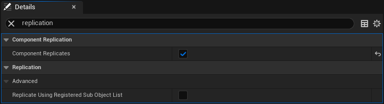 VROrigin replication details panel